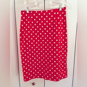 Orange White and Navy Boden Pencil Skirt